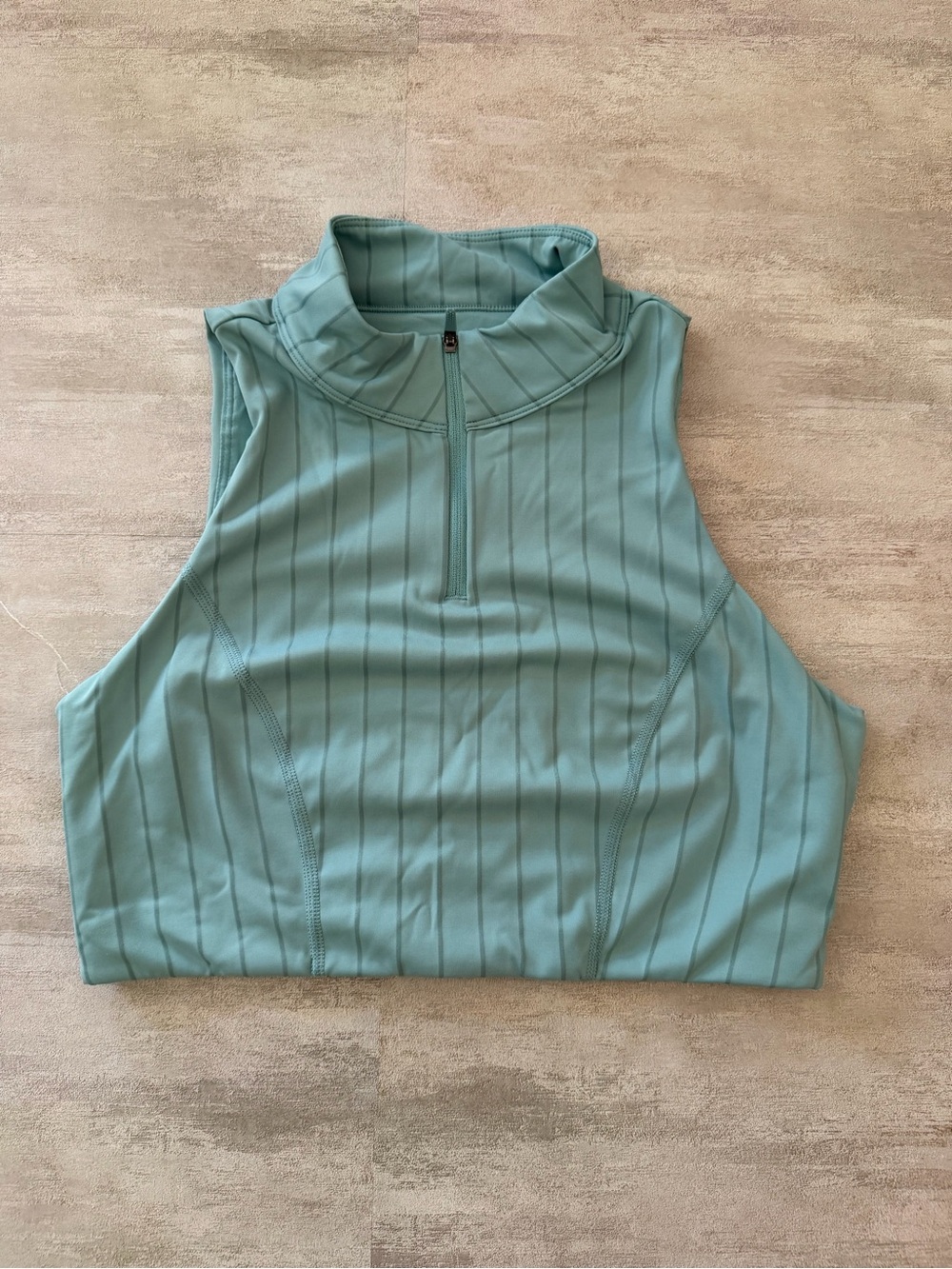 JOYLAB | High Neck Zip-Up Sports Bra Blue Tonal Stripe - Size Large - Picture 2 of 6